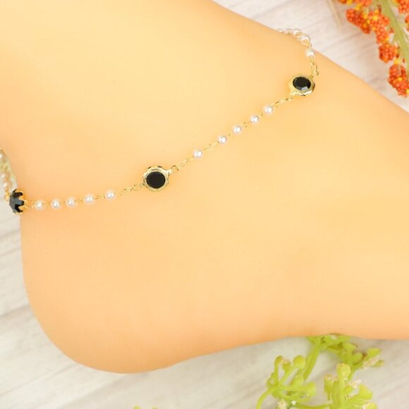 "Handmade Anklet – Elegant & Delicate Jewelry for Women | UNVRC1421 - Picture 10 of 10